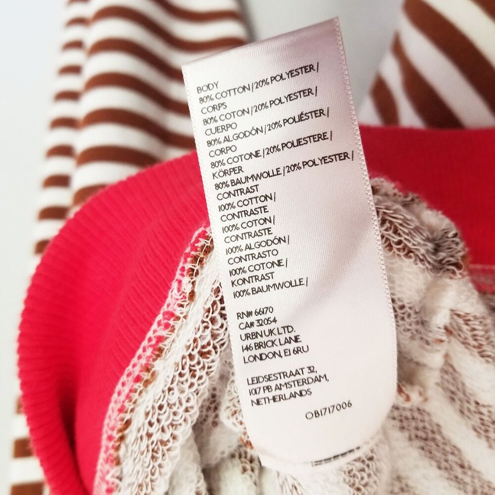 Free People We The Free Classic Striped Oversized Crewneck S Coffee Combo $98 - Picture 11 of 16